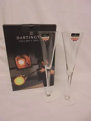 Boxed Pair Of Dartington Crystal Sharon Champagne Flutes • £44.99