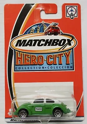 2002 Matchbox Hero City Volkswagen Beetle Green Taxi Combined Shipping • $7.99