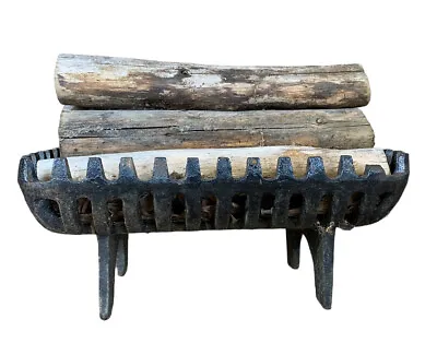 £39.80 • Buy Vintage Cast Iron Open Fire Log Basket Coal Burner, Height 17cm