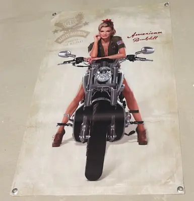 Harley Davidson Motorcycle Banner Model Poster Banner Sign Cap Top US Army • $38