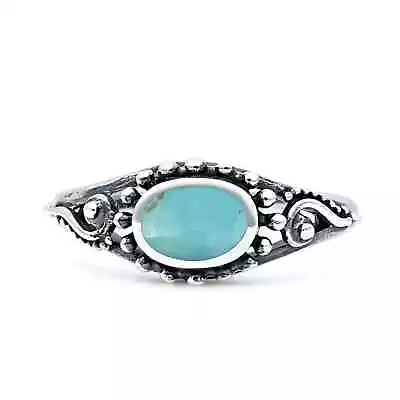 7mm Petite Dainty Vintage Style Oval Thumb Ring Statement CZ 925 Sterling Silver • $15.29