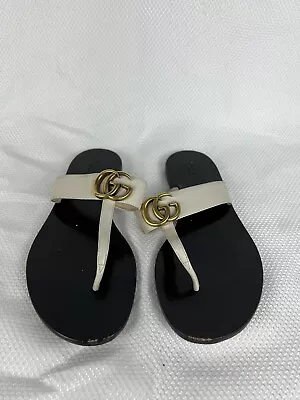 Gucci Mystic White Marmont Sandals Flip Flop Shoes Size 38 RTL $595 • $329.99