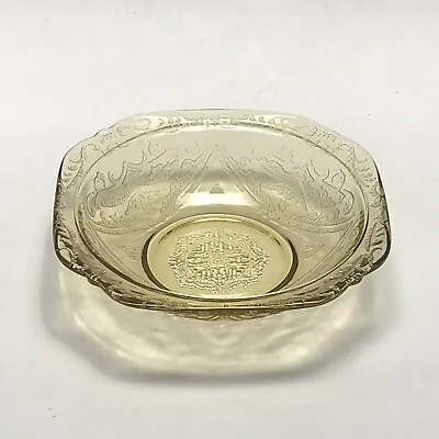 Federal Depression Glass Amber Yellow Madrid Dessert Fruit Bowl Pressed • $5.38