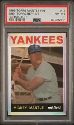 1996 Finest 1964 REFRACTOR Mickey Mantle New York Yankees PSA 8 #14 • $29.99