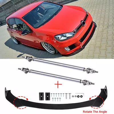 For VW Golf GTI MK5 MK6 MK7 MK7.5 Front Bumper Lip Splitter Spoiler + Strut Rods • $65.69