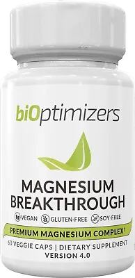 BiOptimizers Magnesium Breakthrough Supplement Version 4.0 - 60 Capsules • £29.99