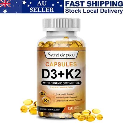 K2+D3-5000 Vitamin IU Supplement-120 Capsules Mk7 Highly Immune Support Wellness • $21.81