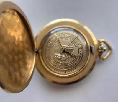 Vintage Pocket Watch Temple University Bulova Accutron Vintage 1977 Gold Tone • $99.99