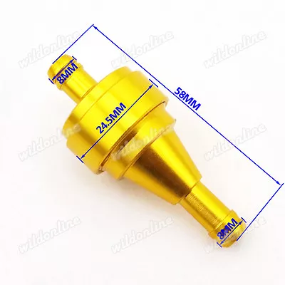 Gold Gas Fuel Filter For Pit Dirt Bike ATV Quad Go Kart Motorized Bicycle • $6.95