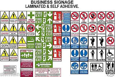 £1.75 • Buy Signs 4 Business Premises Health Safety Fire Hygiene Warning Caution No Smoking