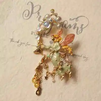 Beautiful Fairy Angel Brooch Enamel Craft Handmade Vintage Tassel  Fringed Pins • $7.19