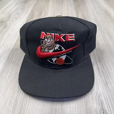 Vintage Nike Mickey Mouse Disney Snapback Hat Cap J.S.P. Toons Wool Blend Black • $79.95