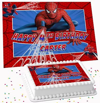 Spider-man Birthday Personalised Icing Edible Costco Cake Topper Rsh-s30 • £7.09