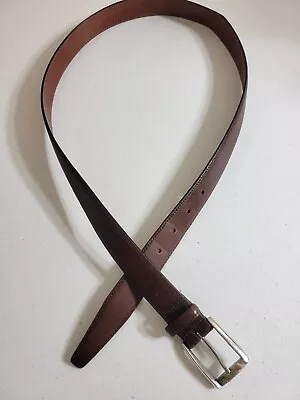 Casual Dress Belt Men's Brown Genuine Leather Handcrafted In USA Work Size 40 • $14.40