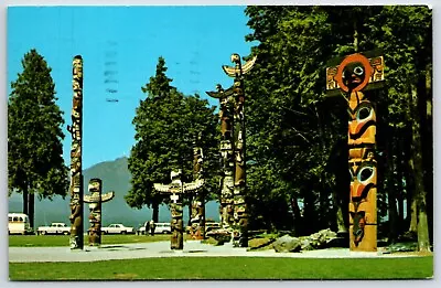 Vintage Postcard - Totem Poles - Stanley Park - Vancouver B.C. Canada • $3.50