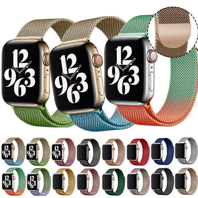$10.44 • Buy For Apple Watch Ultra 49 8 7 6 5 4 2 SE Magnetic Milanese Loop Band IWatch Strap