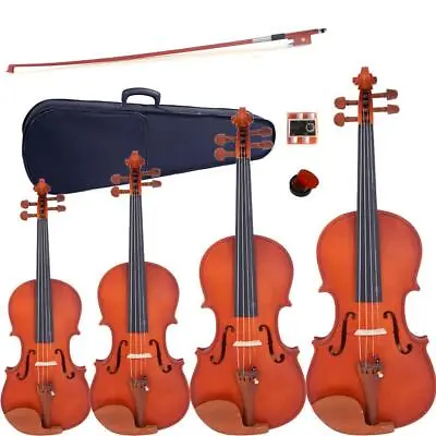 Glarry 4/4 3/4 1/4 1/2 Matte Maple Acoustic Violin Fiddle With Hard Case Gift • $40.49