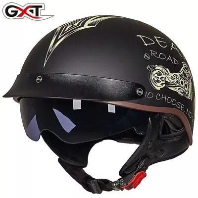 DOT Vintage Motorcycle Half Helmet Chopper Scooter Helmet Open Face Jet Helmets • $114.28