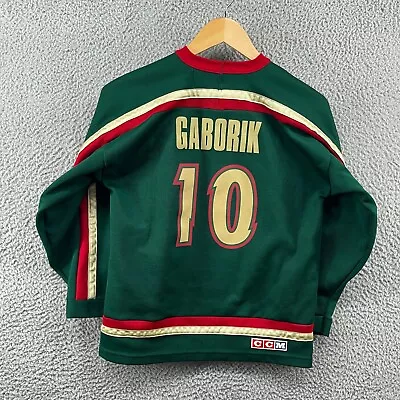 Minnesota Wild CCM Green Youth L/XL Hockey Jersey NHL Gaborik #10 Screen Printed • $14.99