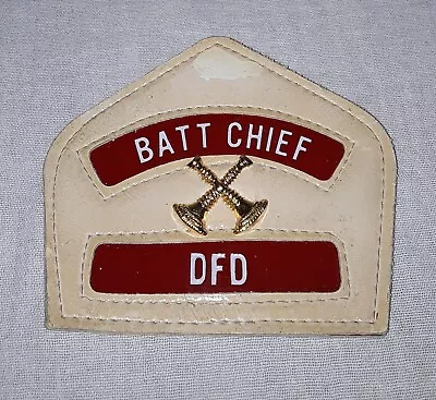 Vintage Detroit Michigan Fire Department Battalion Chief Fireman Helmet Shield • $69.99