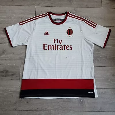 Ac Milan Football Shirt Away 2014/15 White Adidas #34 De Jong Mens Size 2xl Xxl • £11.99