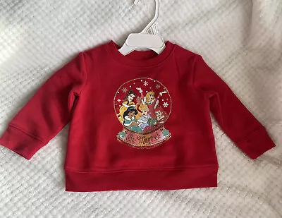 Jumping Beans Disney Girl's Be Magical Long Sleeve Fleece Crew  Red Size 12M • $14.99