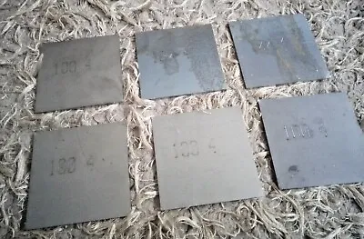 6x 100mm X 100mm X 4mm Mild Steel Plate Offcut. Fabrication Welding Project. • £12