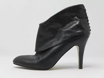 $25 • Buy Nine West Theophila Black Leather High Heel Boots Women's US Size 10.5