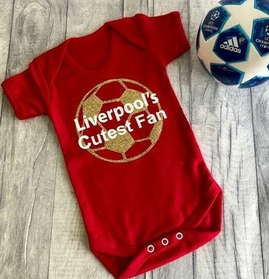 £14.99 • Buy LIVERPOOL FOOTBALL BABY KIT, Liverpool's Cutest Fan Gold Football Red Romper