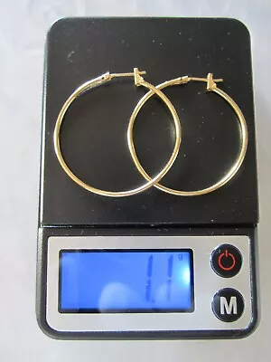 Beautiful Original Vintage Estate Fully Hallmarked 14k Solid Gold Hoop Earrings • $81.51