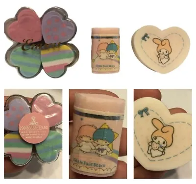 $99.99 • Buy Vintage Lot Eraser Sanrio 1976 Little Twin Stars My Melody Hearts  Japan 1984