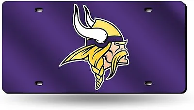 Minnesota Vikings Premium Laser Cut Tag License Plate Purple Mirrored... • $34.99