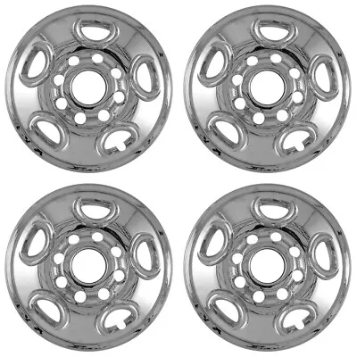 4 CHROME 16  8 Lug Wheel Skins Hubcaps Simulators Center Covers For Express Van • $83.95