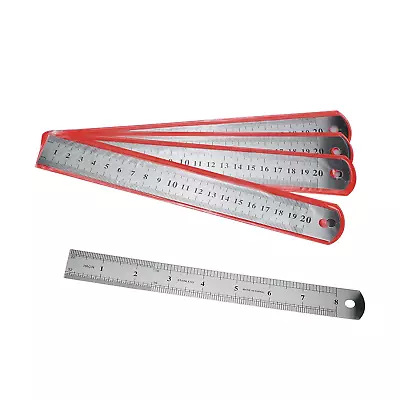 Tsnamay 5Pcs 8 Inch Stainless Steel RulerInch/Metric Graduations Ruler Mm Rule • $10.68