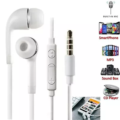 In-Ear Earphones Stereo 3.5mm Headphones Samsung HTC NOKIA With Mic Gym Jogging • £2.65
