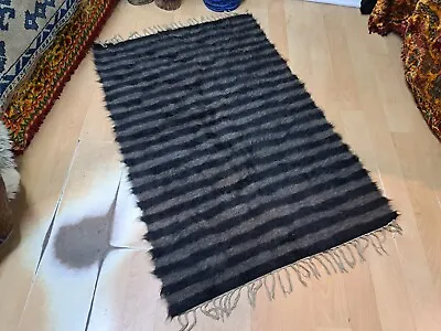 Turkish Rug Kars Blanket Rug Mohair Rug Cat Blanket Wall Art 2.7 X 4 Ft • $82.50
