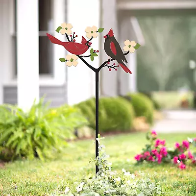 Tuitessine Cardinal Decor Spring Red Cardinals Yard Sign Stake Metal Bird Garden • $26.42