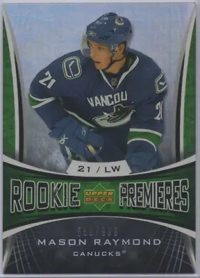 2007-08 Upper Deck Trilogy Rookie Premieres /999 Mason Raymond #178 Rookie RC • $4.35