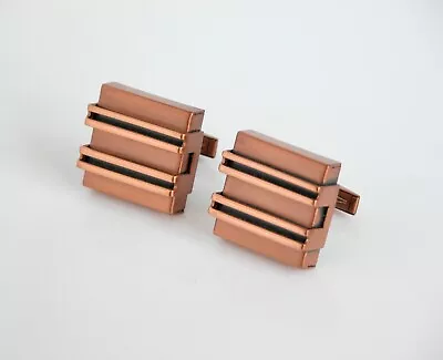 Vtg Mid Century Art Copper Cufflinks Modernist Retro Modern • $25