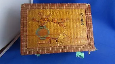 Antique 1900 Era Marquetry Box China China Rice Straw Box  • $54.10