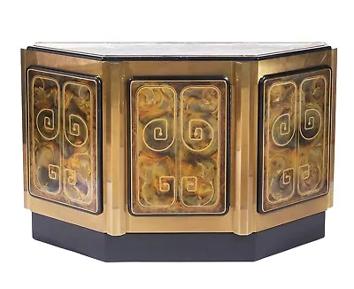 Bernhard Rohne For Mastercraft Brass Credenza Cabinet Console • $2495