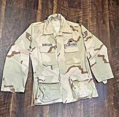 Usgi Airforce Dcu Nyco Coat Shirt Top Blouse Desert Camo W/ Patches Med/reg Exc • $12.99