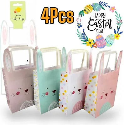 4 Pcs Paper Sweet Bags Party Favour Easter Gift Candy Spotty Pouches Sweet Cart • £3.79