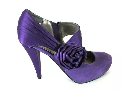 $22 • Buy Fergalicious Infinitee Purple Fabric Mary Jane Heels Shoes Women's 7 M (SW7)pm
