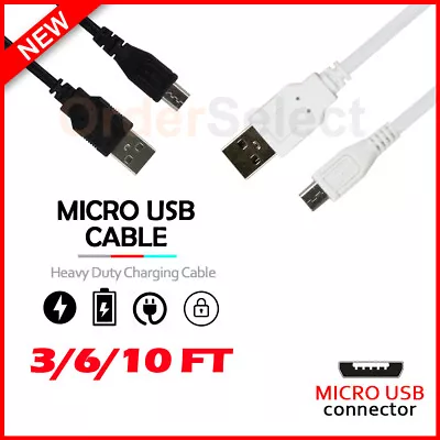 LOT Micro USB Fast Charger Data Sync Cable Rapid Cord For Samsung Android 10FT • $3.69