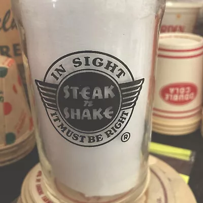 Vintage Soda Pop Glass Steak N Shake Fountain Glass 5” Drinking Glass Very Nice • $8