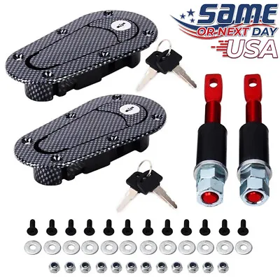 Quick Release Locking Hood Latch Pin Kit - Black Or Carbon Fiber - Universal Fit • $33.11