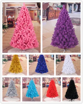 4ft 5ft 6ft 7ft Christmas Tree Undecorated Pink Purple Blue Gold Red Black • $53.19