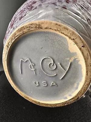 McCoy Pottery Mid Century MCM Gray Purple Large Console Leaf Bowl 1954 Vintage • $44.88
