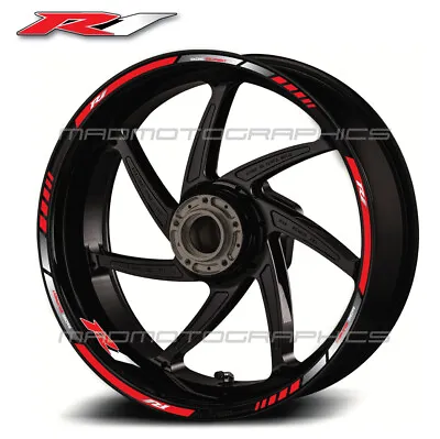 YZF-R1 Motorcycle Bike Wheel Decals Rim Stickers Set Stripes For Yamaha R1 YZF • £27.48